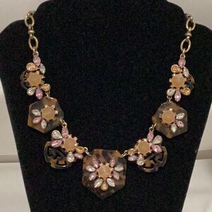 Gold and Pink Floral Necklace